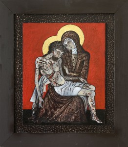 Pieta, olej, krestum